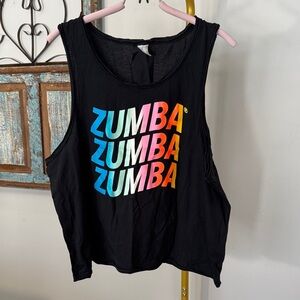Zumba Fitness Black Tank with Multicolor Gradient Logo EUC XL